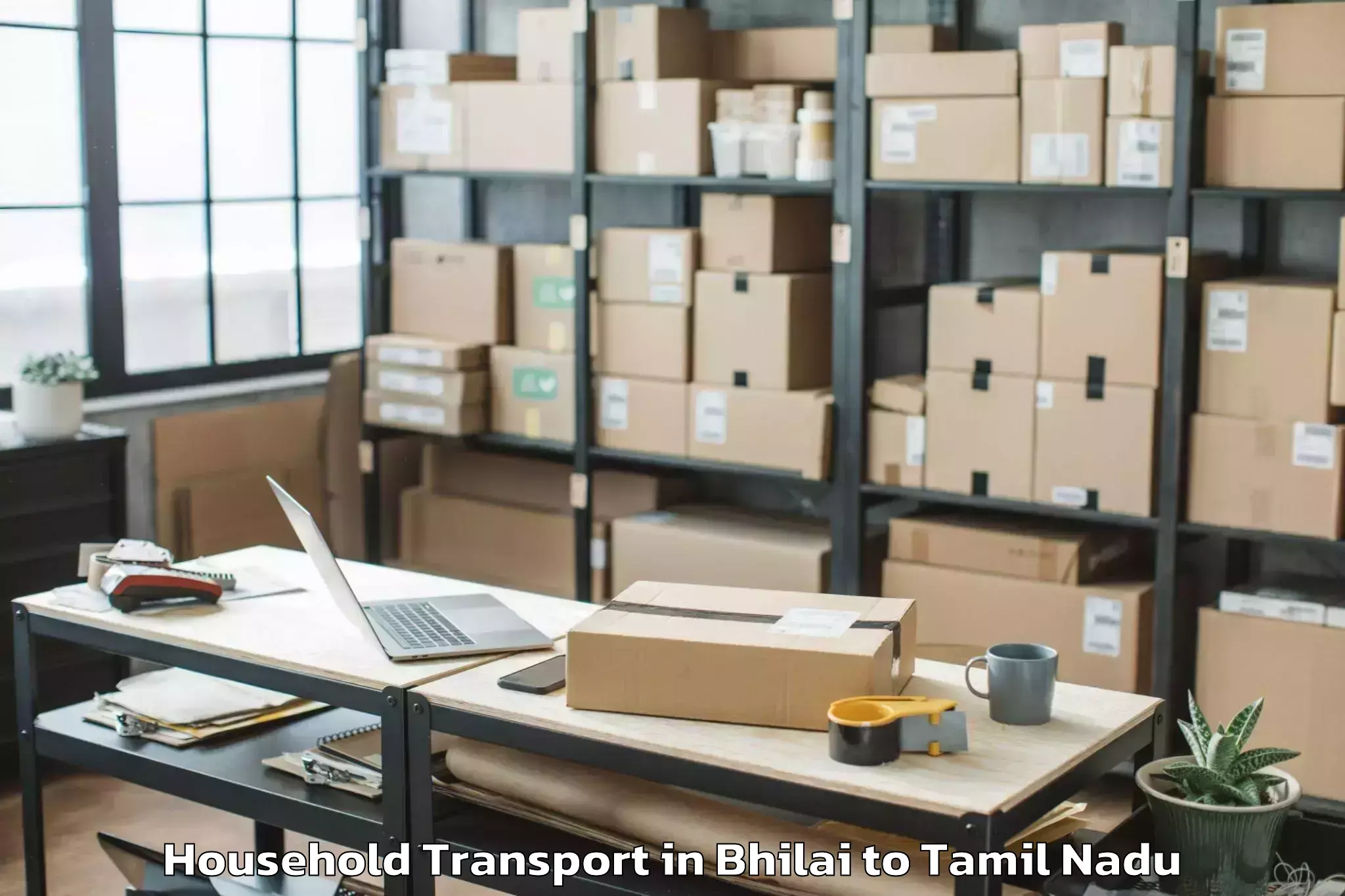 Reliable Bhilai to Manalurpettai Household Transport